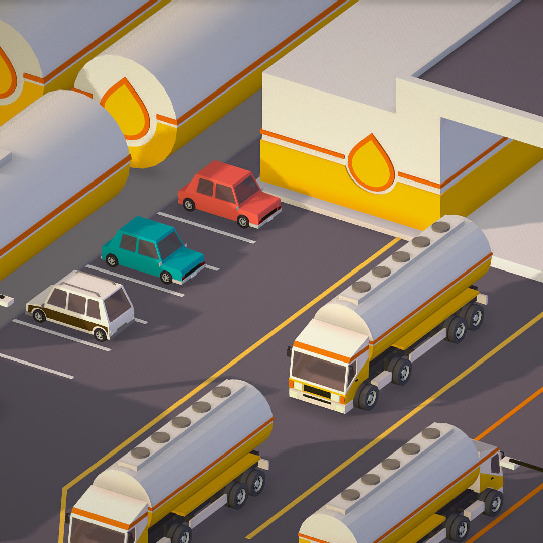 representing oil field extracting crude oil Low-poly 3D model_16