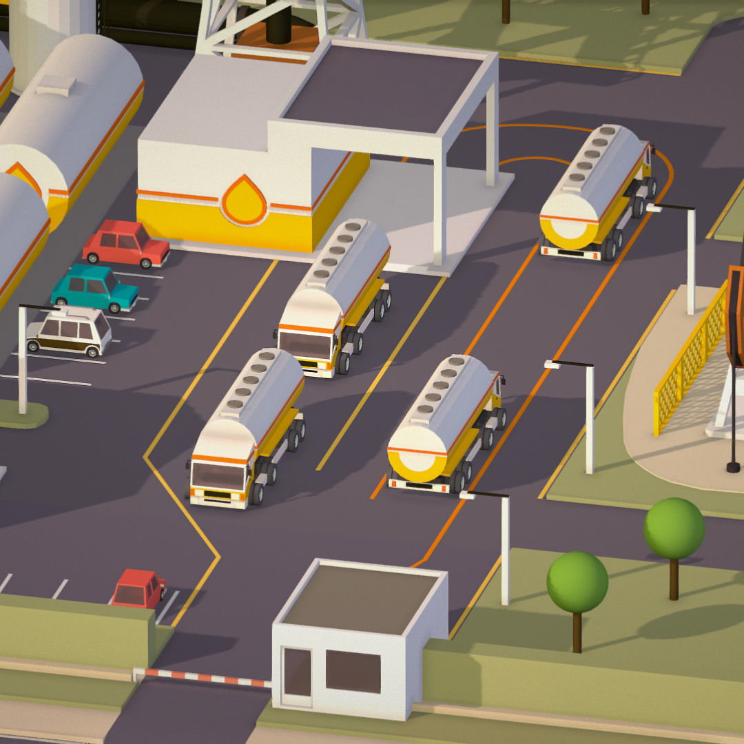 representing oil field extracting crude oil Low-poly 3D model_27