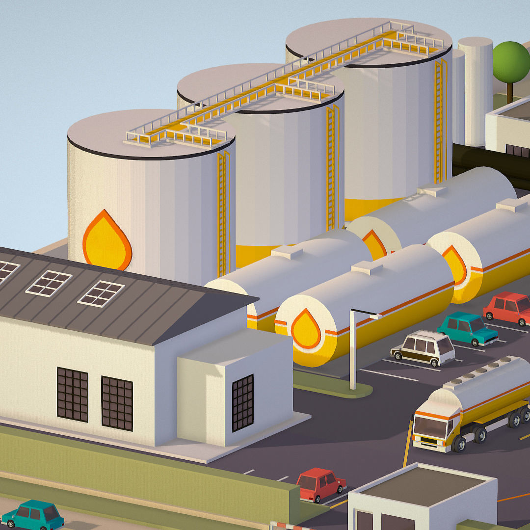 representing oil field extracting crude oil Low-poly 3D model_33