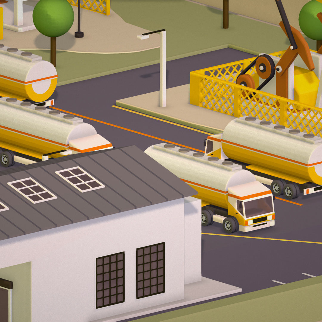 representing oil field extracting crude oil Low-poly 3D model_13