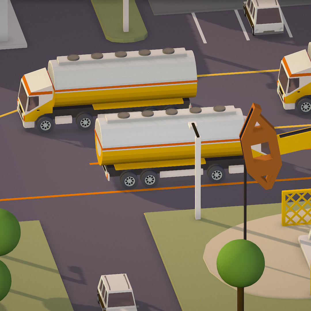 representing oil field extracting crude oil Low-poly 3D model_22