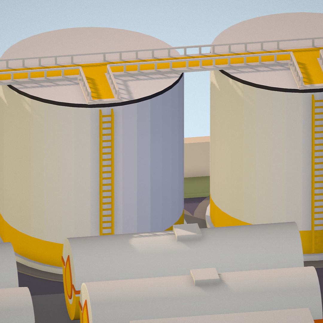 representing oil field extracting crude oil Low-poly 3D model_20