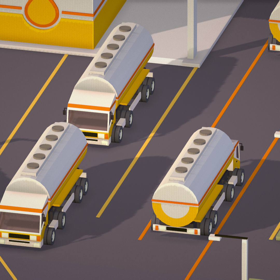 representing oil field extracting crude oil Low-poly 3D model_26