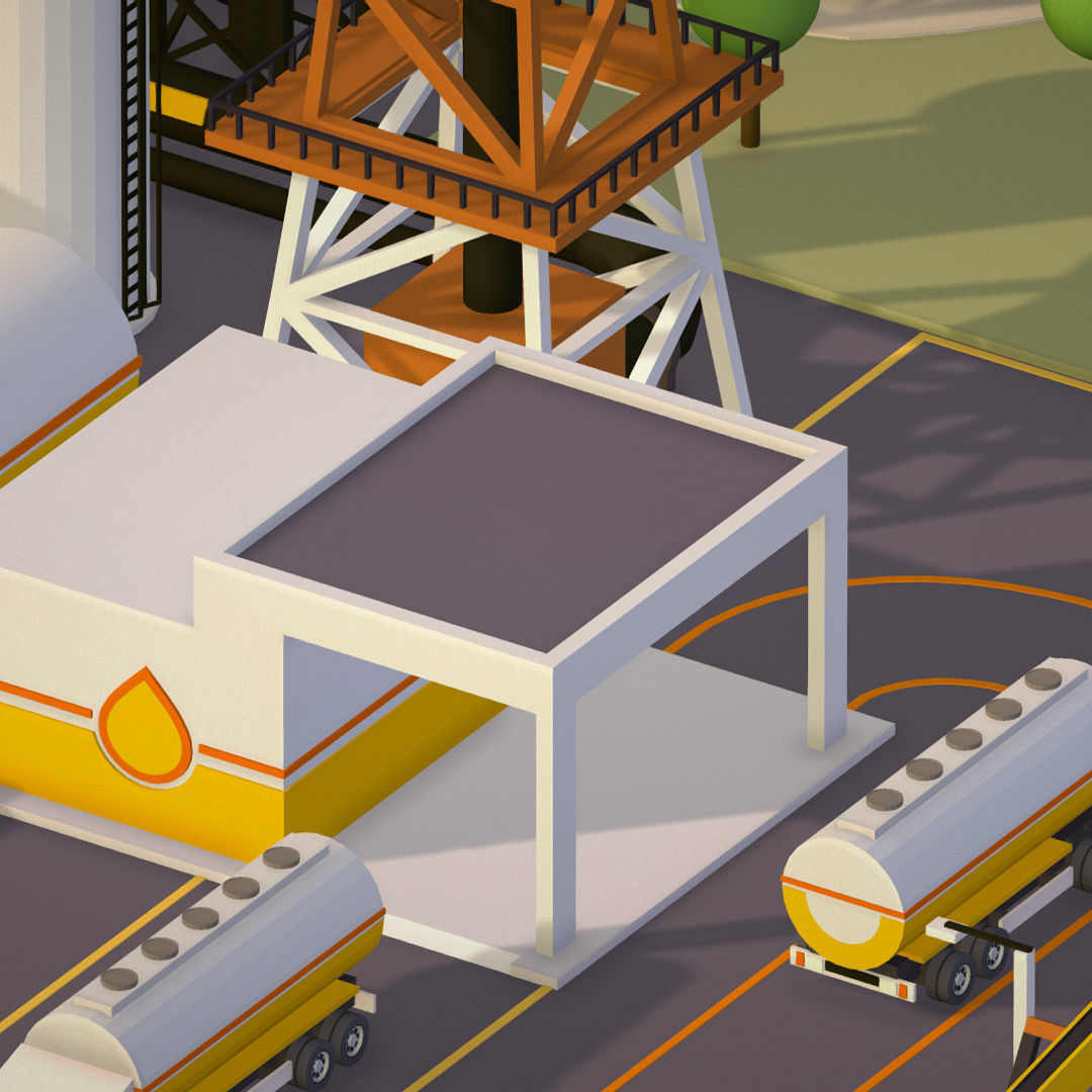 representing oil field extracting crude oil Low-poly 3D model_17