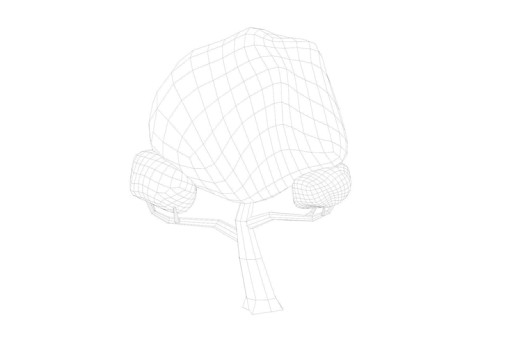 Low Poly Cartoon Tree Pack Textured Low-poly 3D model_16