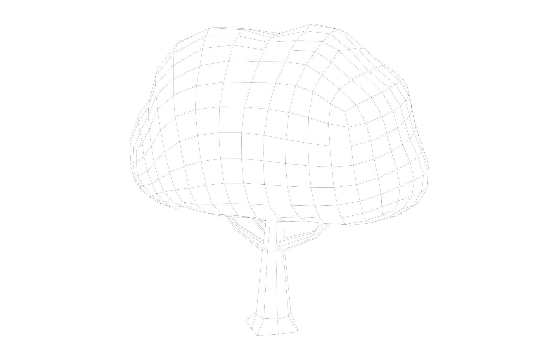 Low Poly Cartoon Tree Pack Textured Low-poly 3D model_8