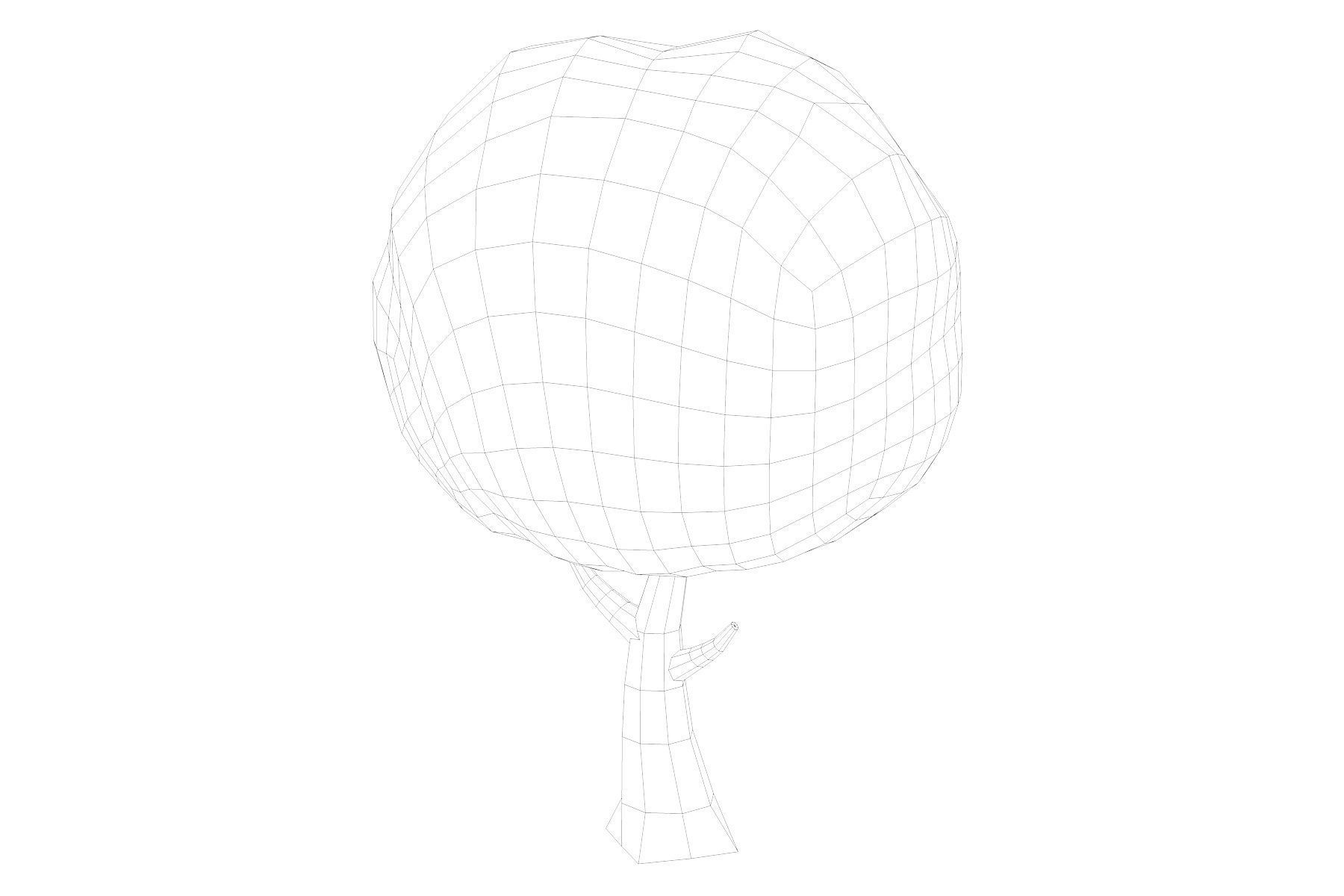 Low Poly Cartoon Tree Pack Textured Low-poly 3D model_10