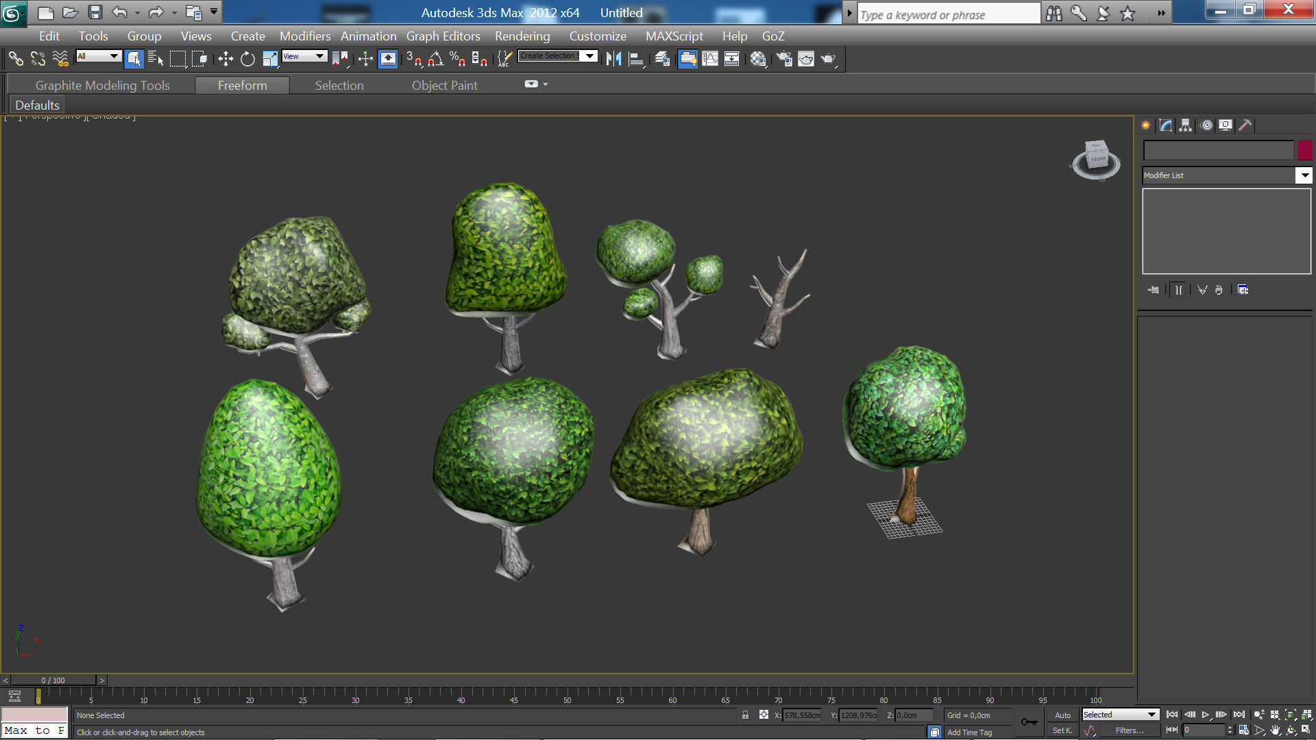 Low Poly Cartoon Tree Pack Textured Low-poly 3D model_19