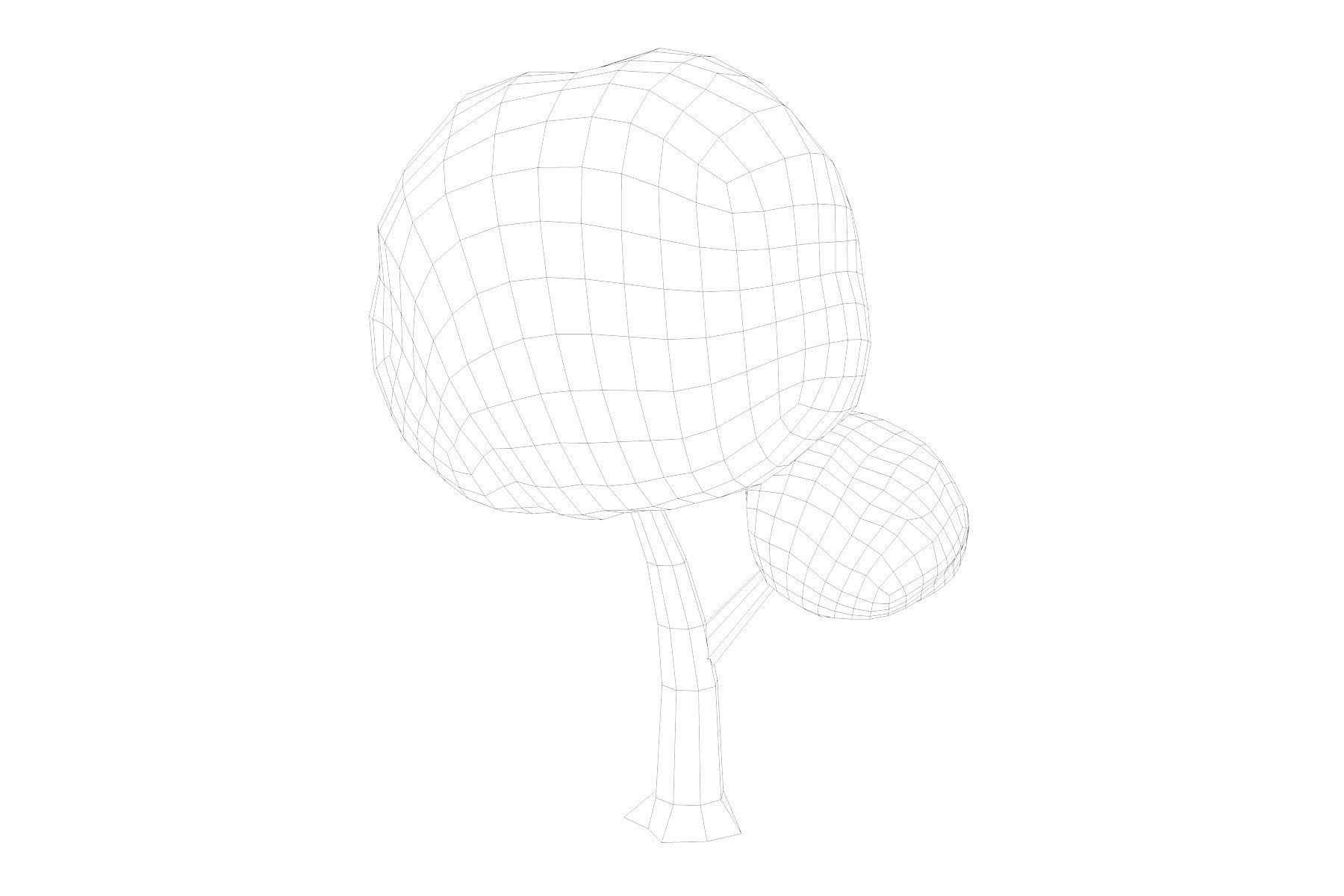 Low Poly Cartoon Tree Pack Textured Low-poly 3D model_2