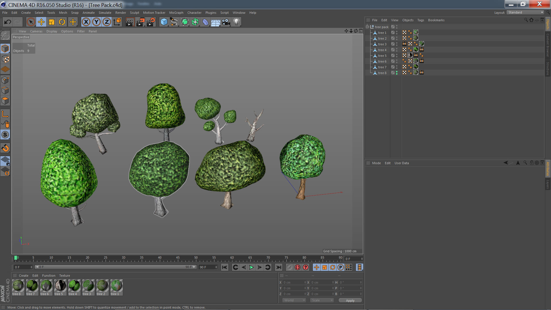 Low Poly Cartoon Tree Pack Textured Low-poly 3D model_17
