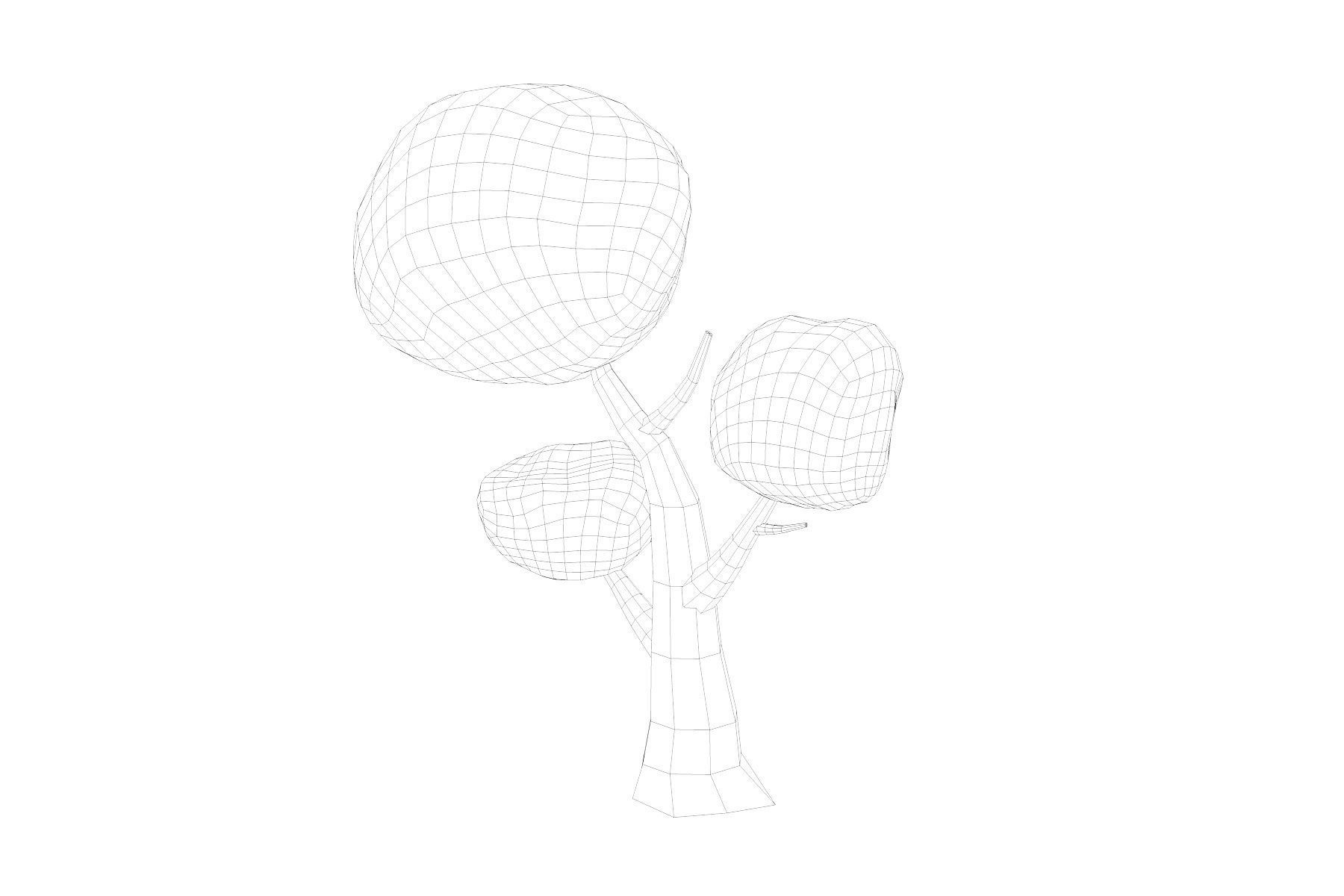 Low Poly Cartoon Tree Pack Textured Low-poly 3D model_12