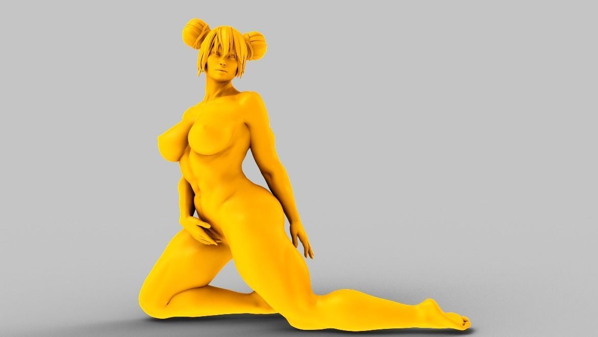 Girl Over Knees 3D print model_1
