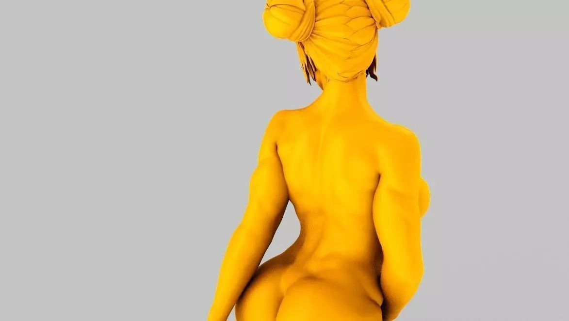 Girl Over Knees 3D print model_0