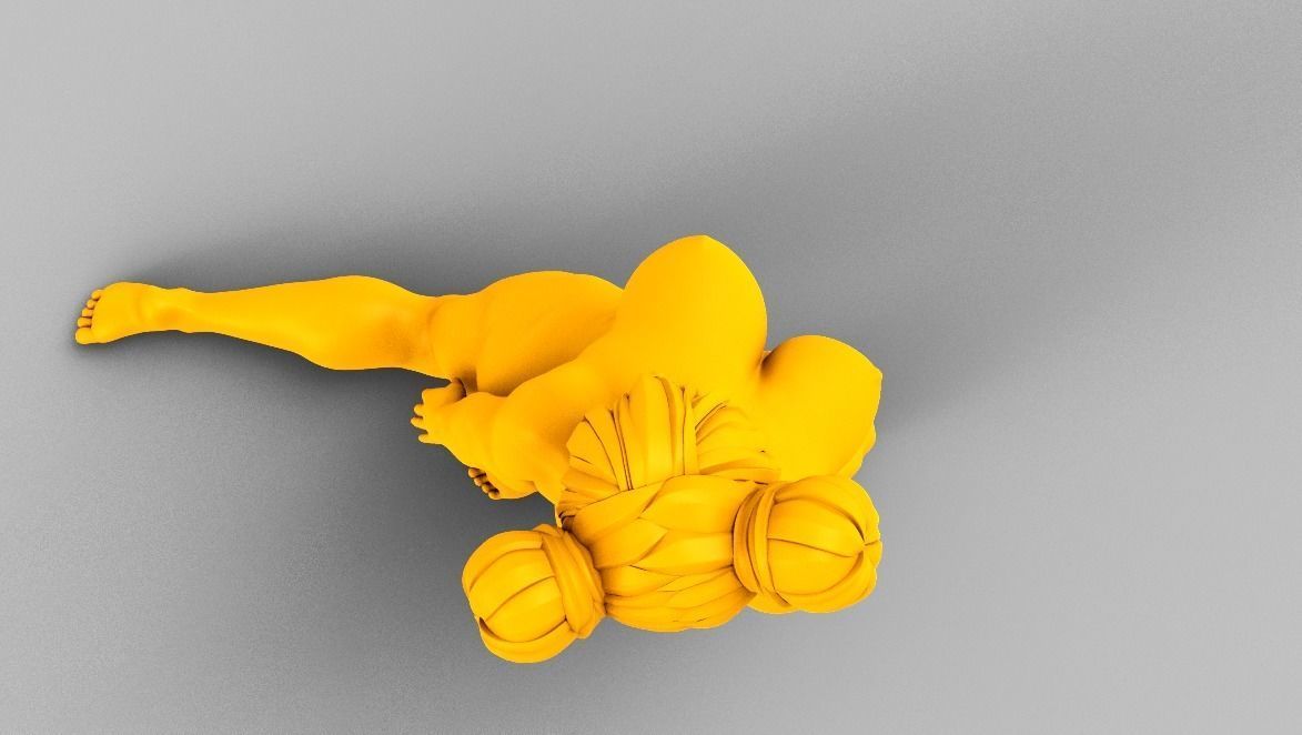 Girl Over Knees 3D print model_2