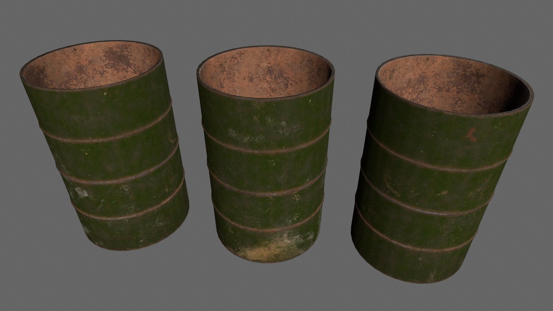 Barrel 1 group of different colored barrels Low-poly 3D model_8
