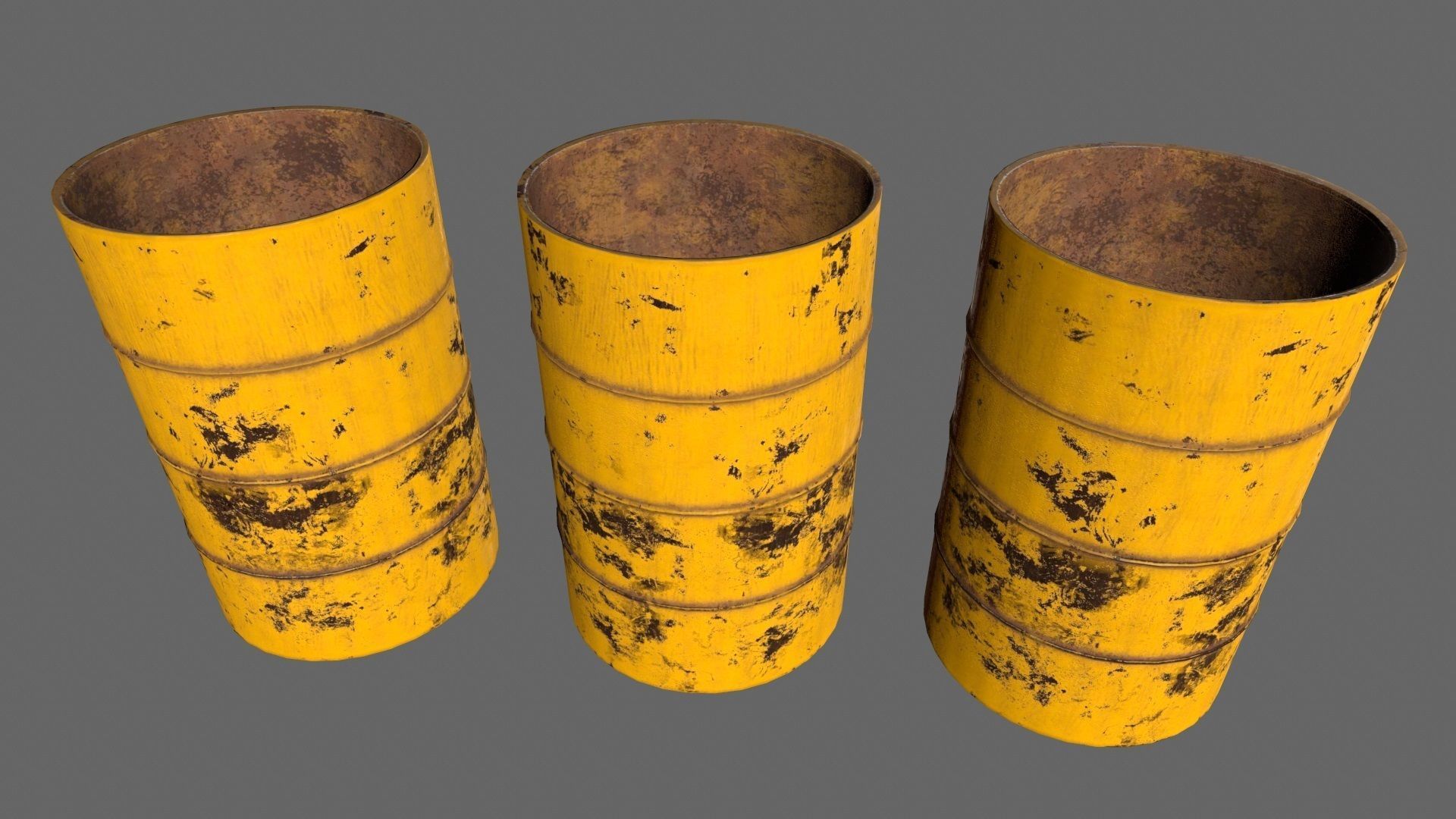 Barrel 1 group of different colored barrels Low-poly 3D model_2