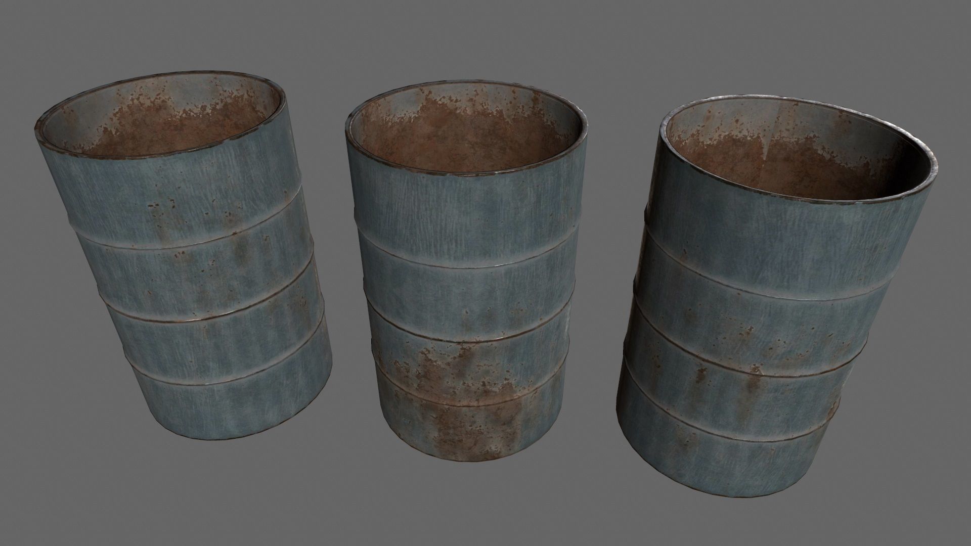Barrel 1 group of different colored barrels Low-poly 3D model_1