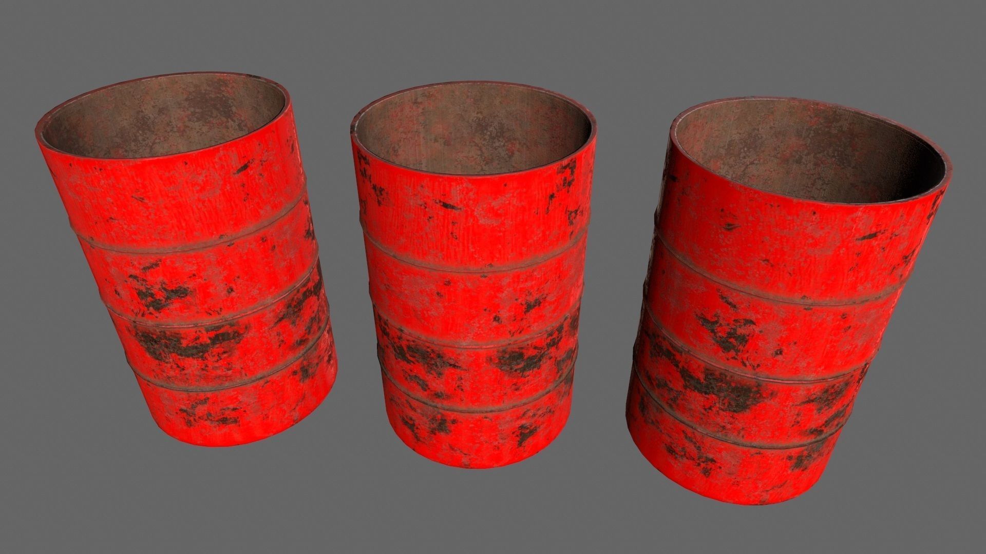 Barrel 1 group of different colored barrels Low-poly 3D model_6