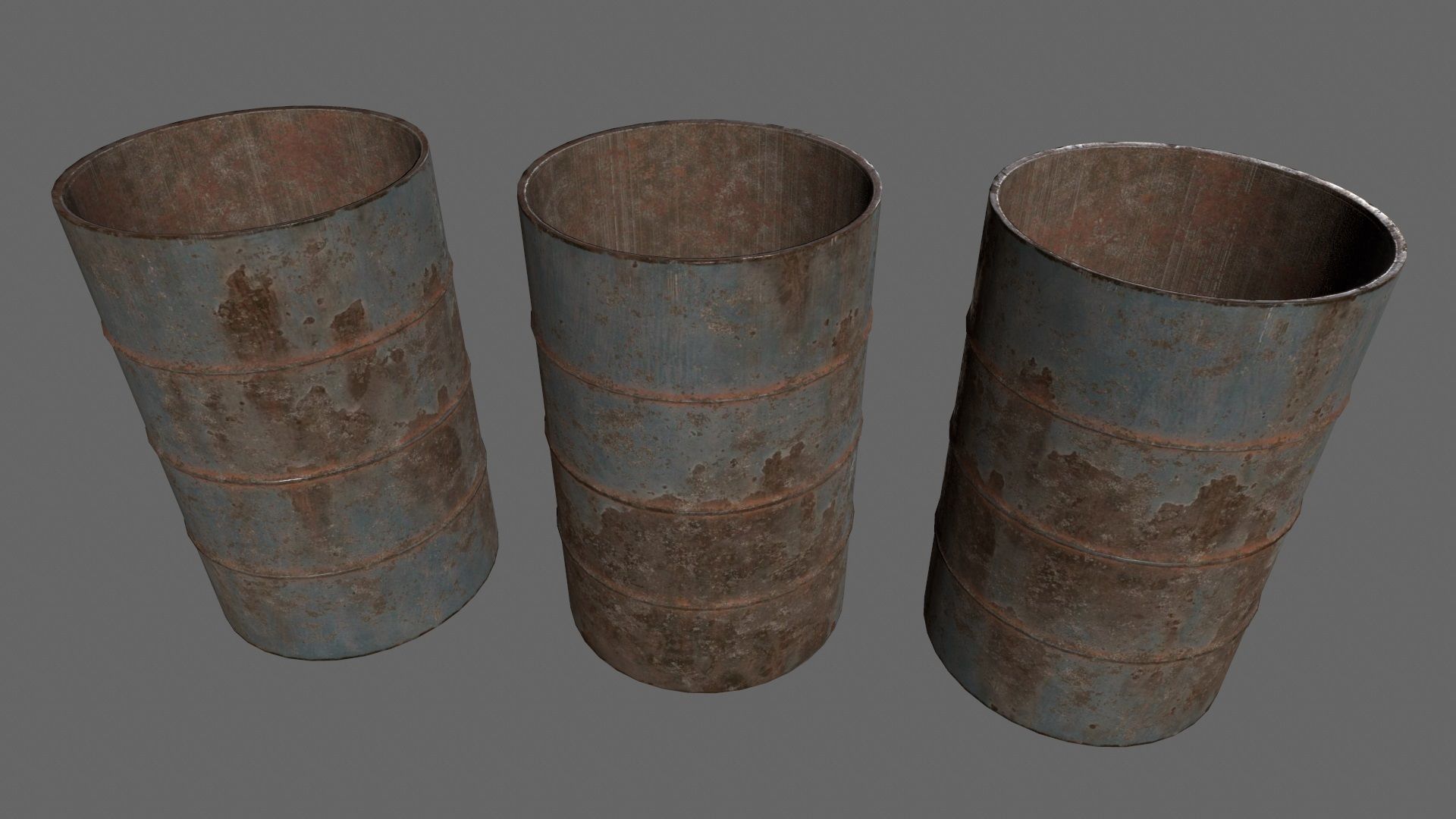 Barrel 1 group of different colored barrels Low-poly 3D model_3