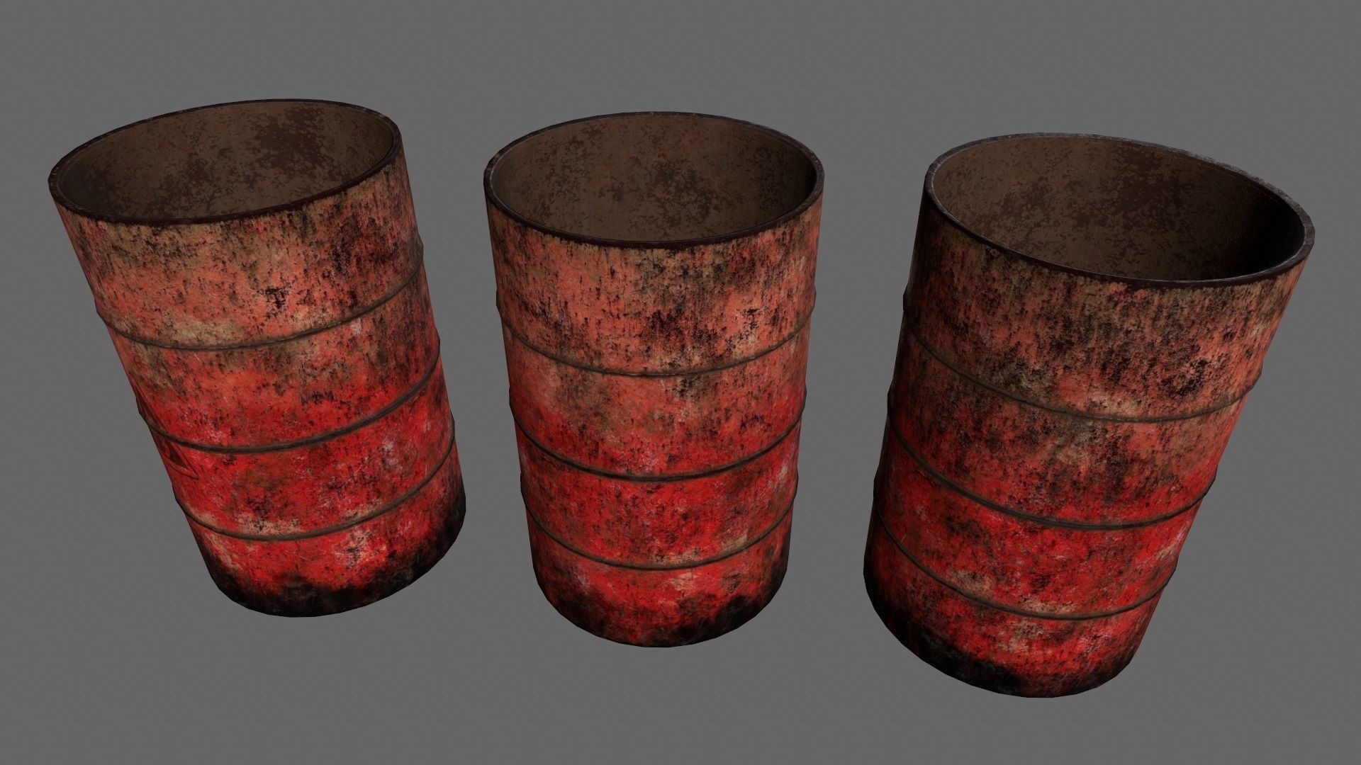 Barrel 1 group of different colored barrels Low-poly 3D model_5