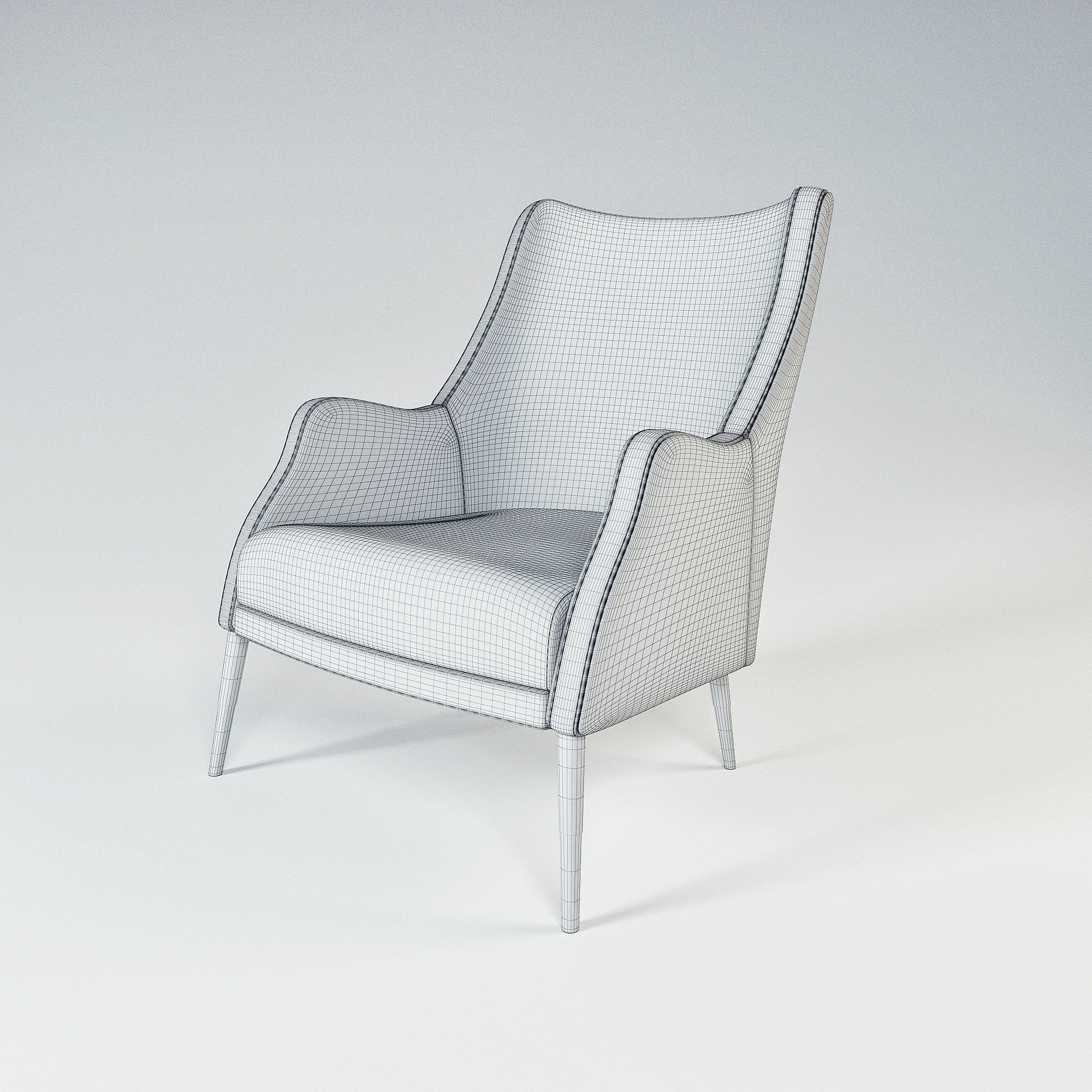 Carver armchair 3D model_5
