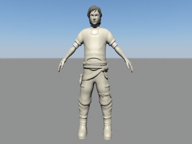 Cow Boy Game Hero Character Low-poly 3D model