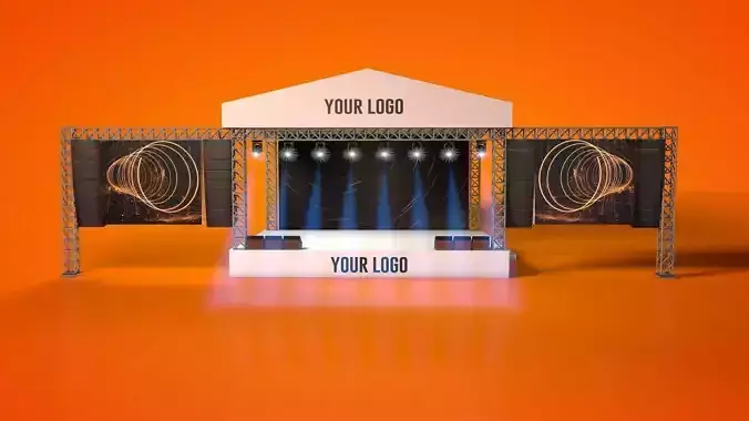 Fast Render Outdoor Concert Stage Low-poly 3D model
