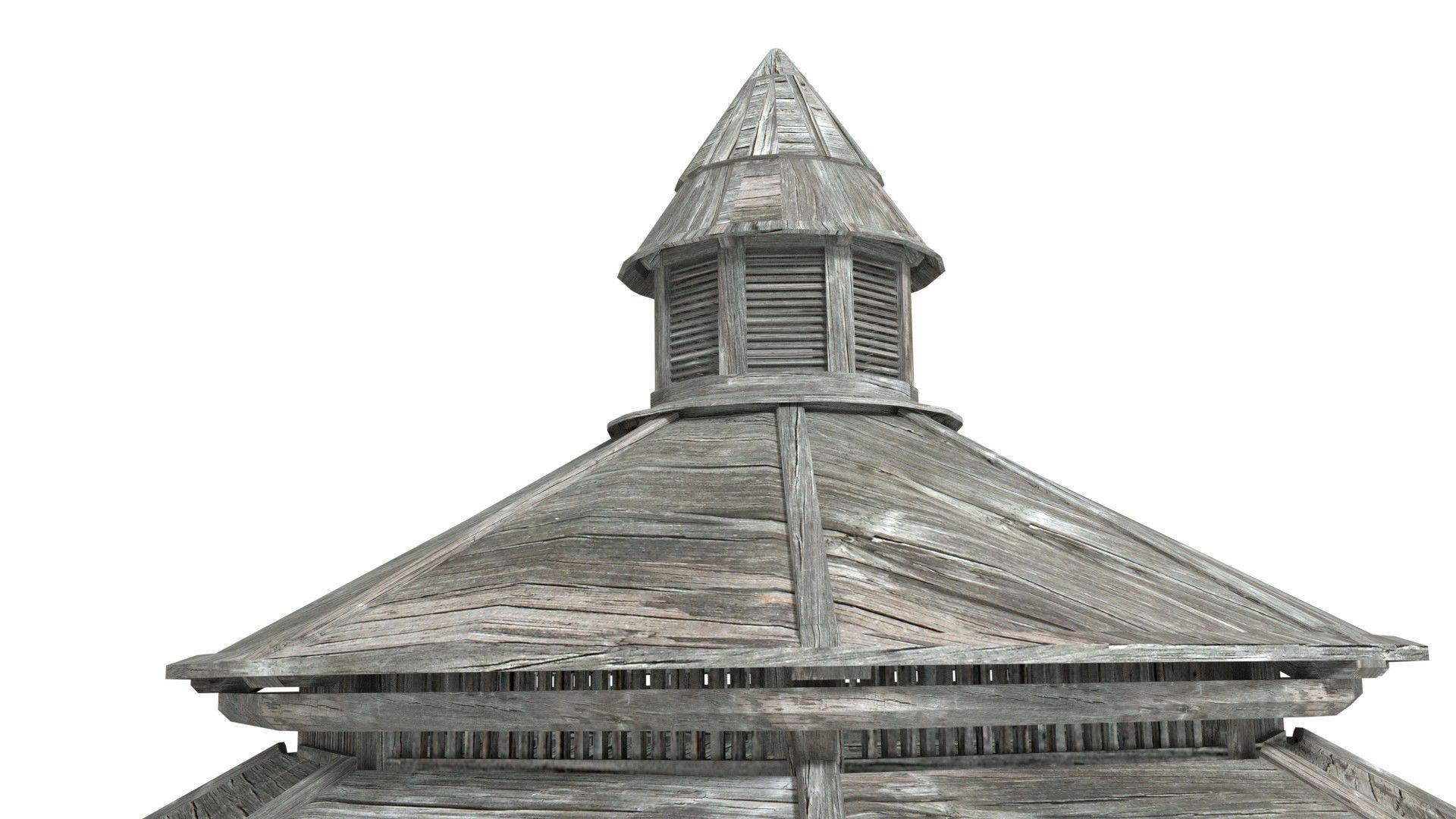 Wooden Gazebo 3D model_1