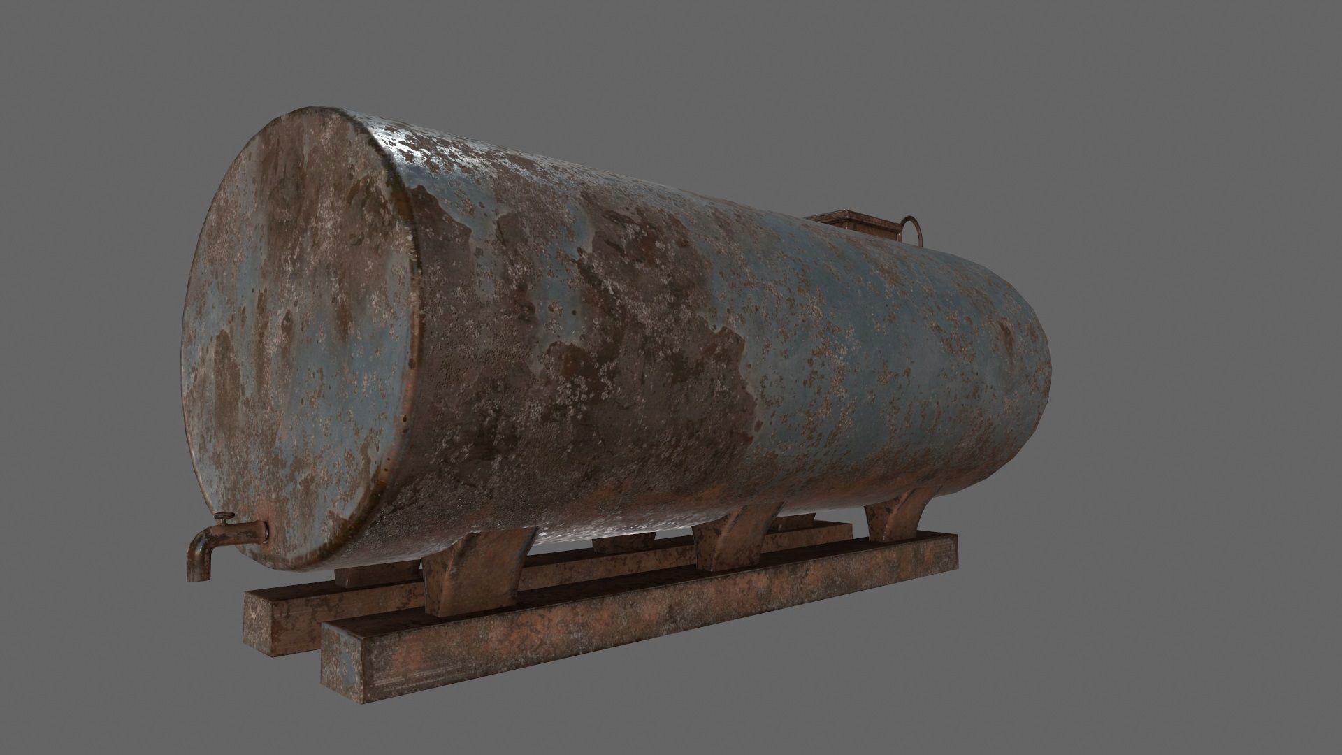 tanker 1 old rusted metal plate Low-poly 3D model_4