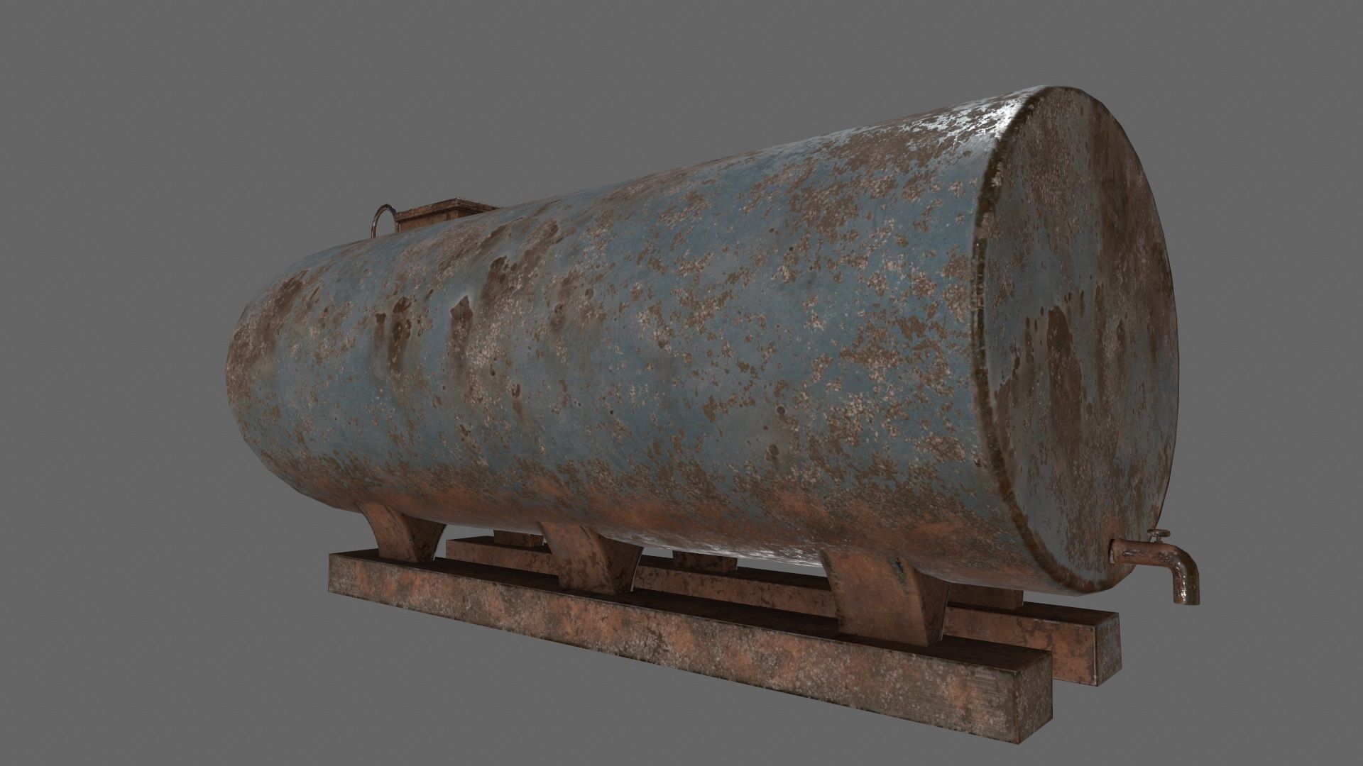 tanker 1 old rusted metal plate Low-poly 3D model_2