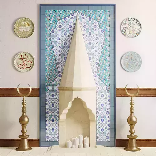 Ottoman Fireplace with islamic decor