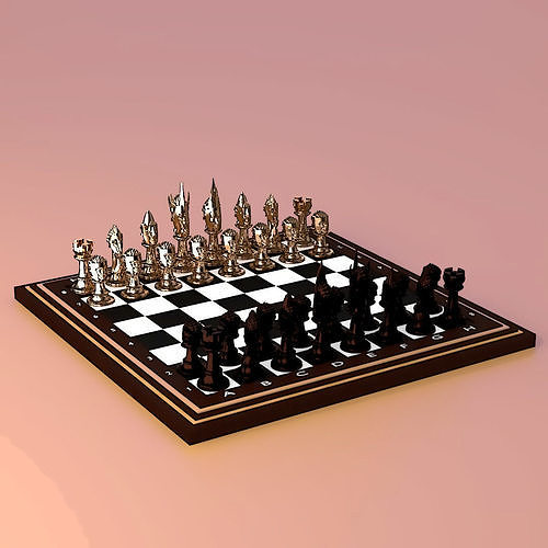 Chess Set Medieval 3D print model