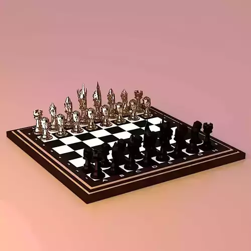 Chess Set Medieval 3D print model