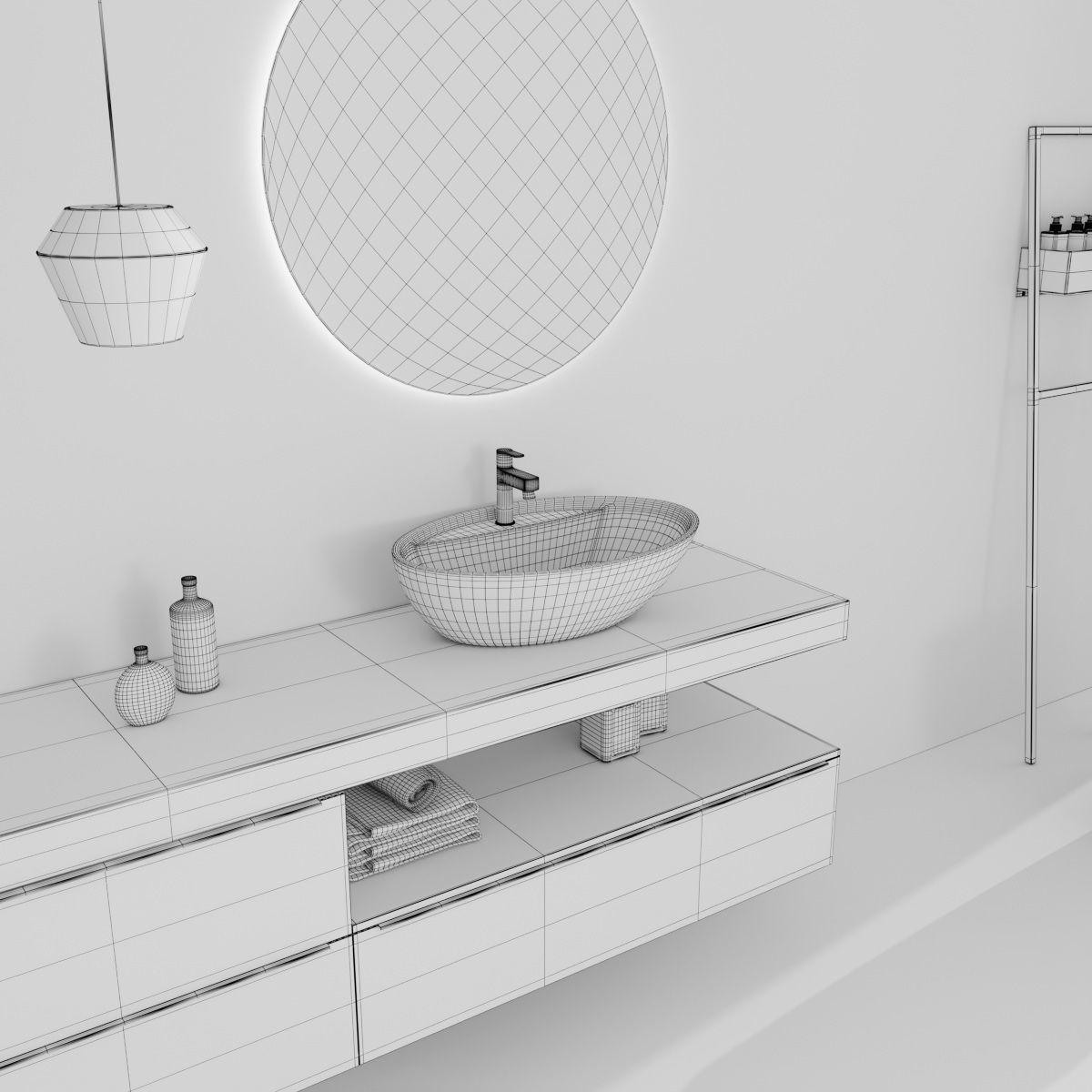 Bathroom furniture set Arcom eLy 4  3D model_2