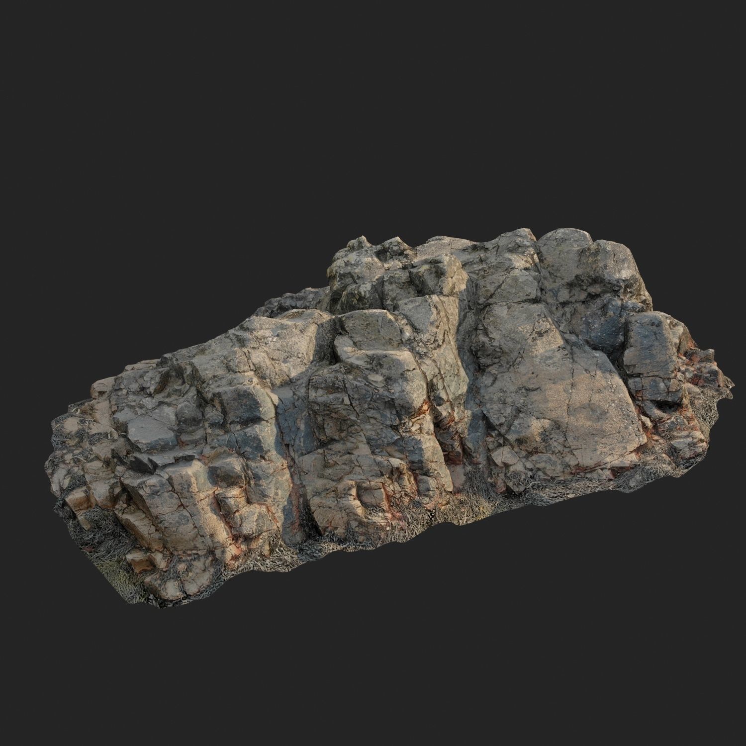 3d scanned rock cliff H2 3D model_1