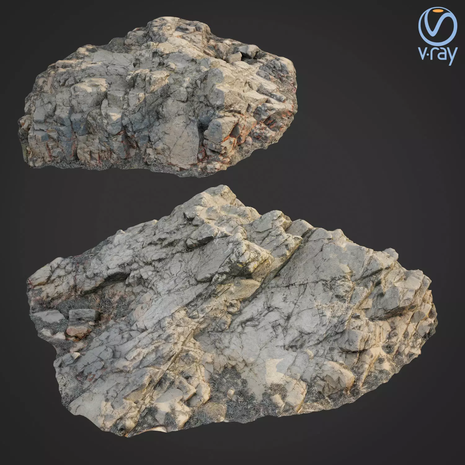3d scanned rock cliff H2 3D model_0
