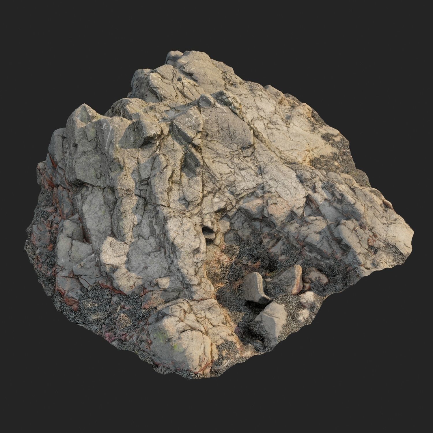 3d scanned rock cliff H2 3D model_2