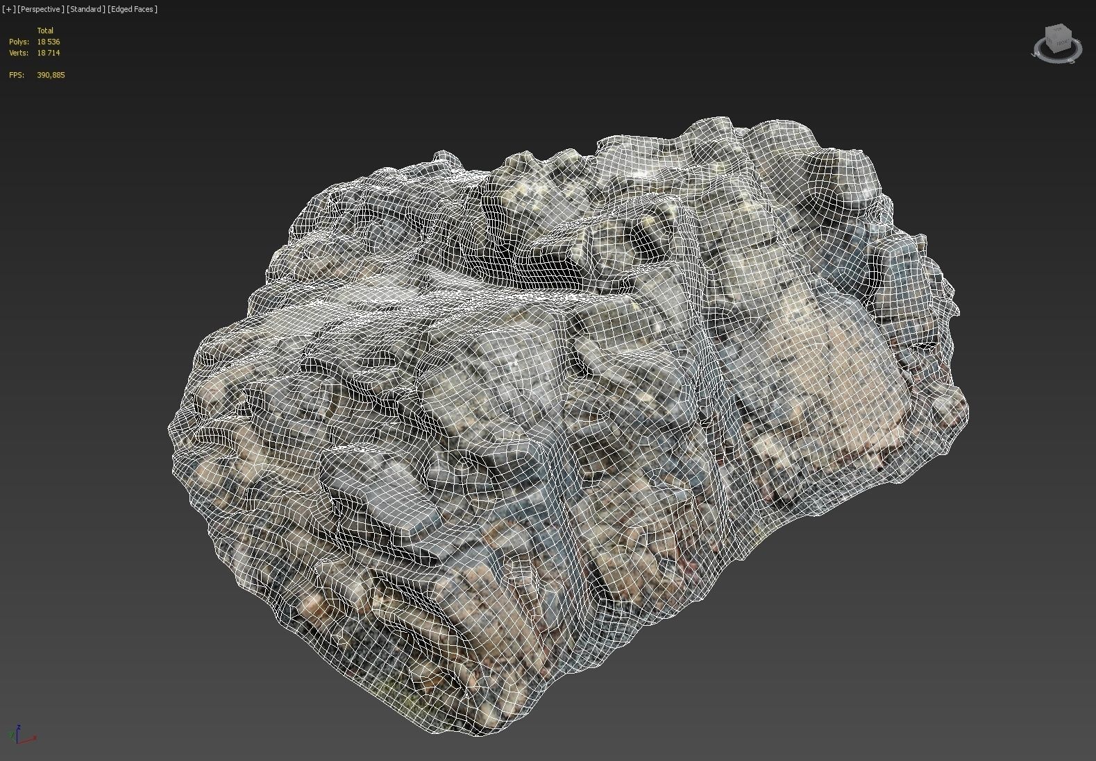 3d scanned rock cliff H2 3D model_3