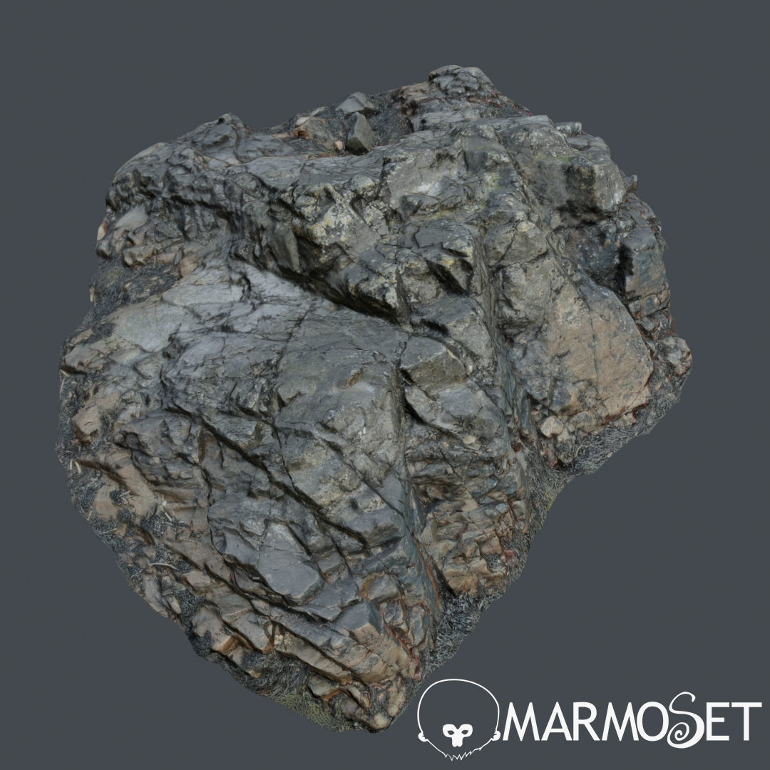 3d scanned rock cliff H2 3D model_8