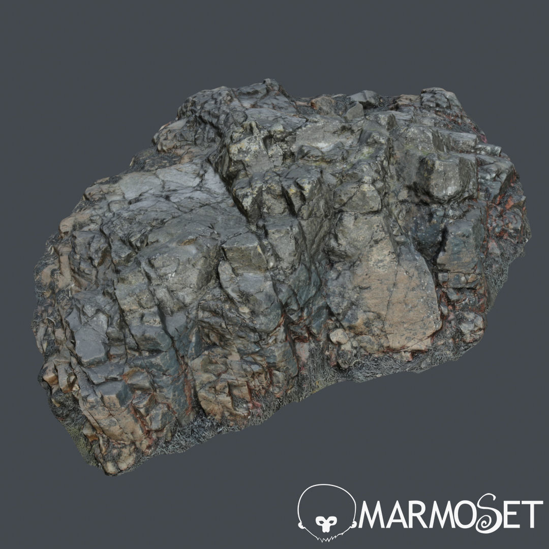 3d scanned rock cliff H2 3D model_7