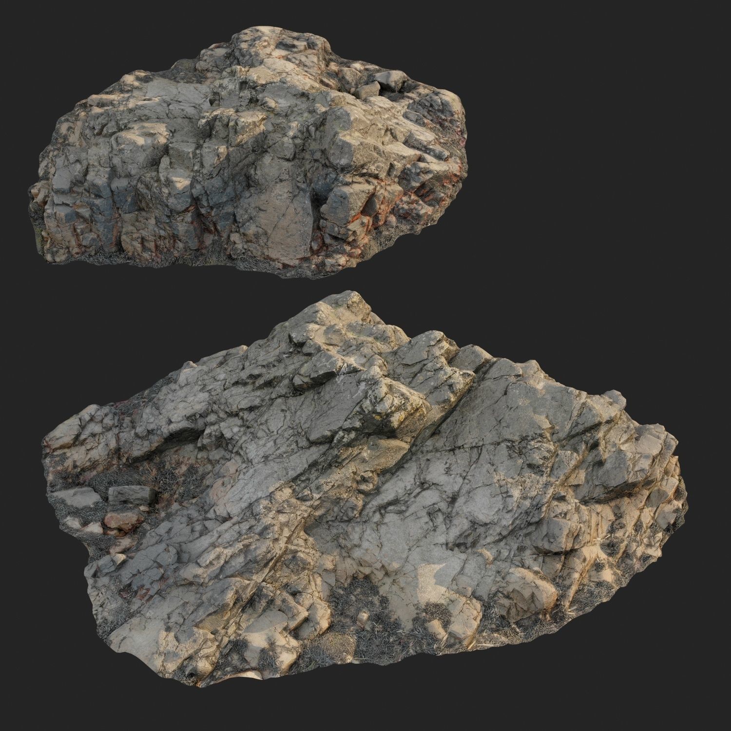 3d scanned rock cliff H2 3D model_6
