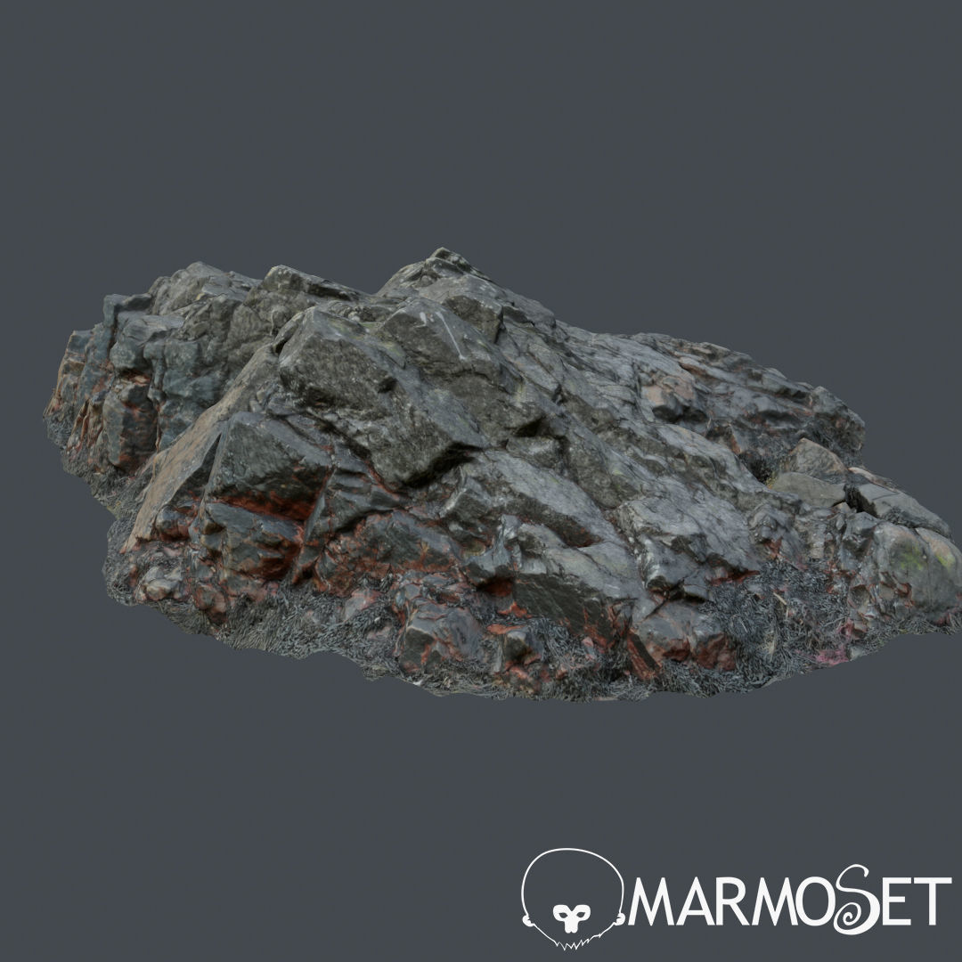 3d scanned rock cliff H2 3D model_5