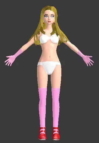 Female-Pretty girl-Beauty girl-cute girl-naked female-breasts 3D model_0