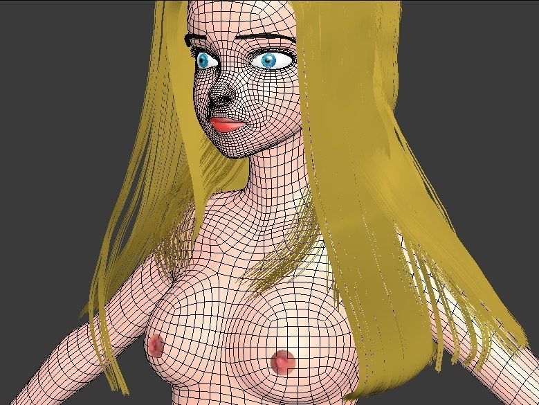 Female-Pretty girl-Beauty girl-cute girl-naked female-breasts 3D model_9