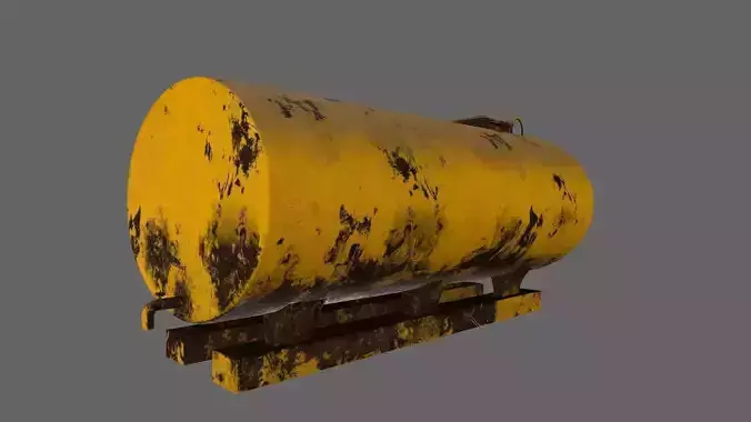 tanker rusty metal plate Low-poly 3D model