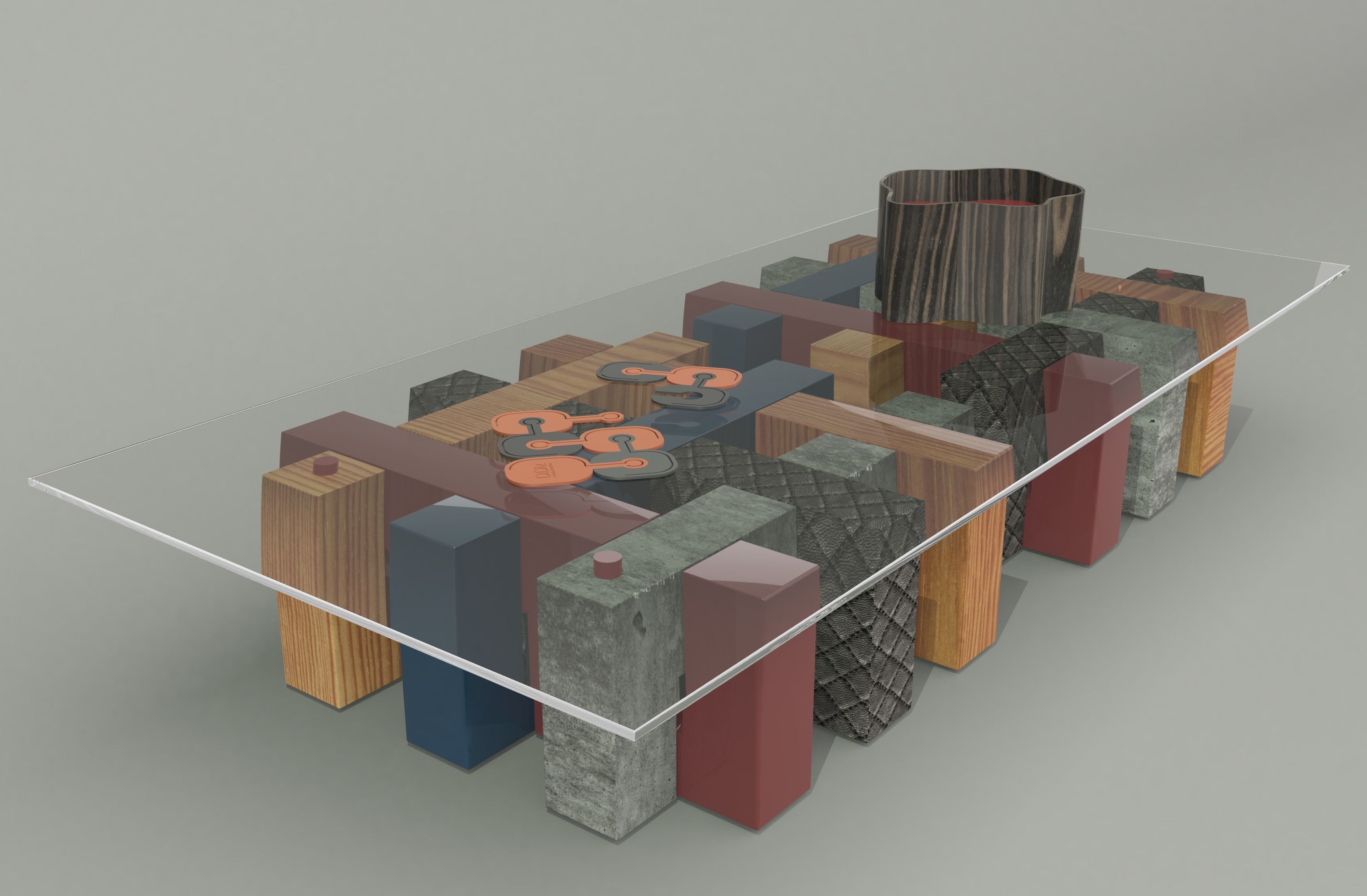 Map Coffee Table Low-poly 3D model_1