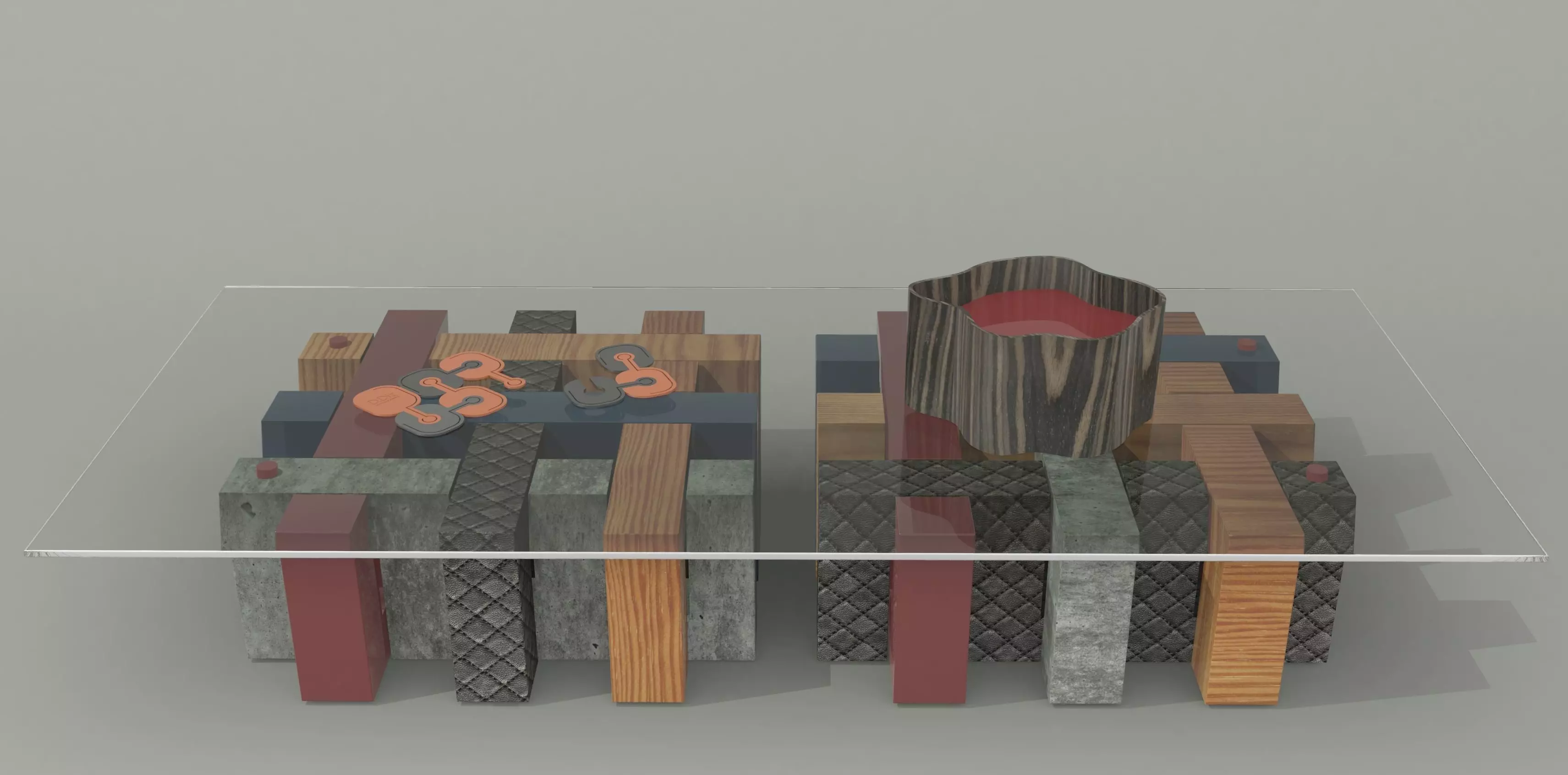 Map Coffee Table Low-poly 3D model_0