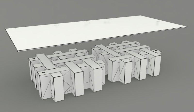Map Coffee Table Low-poly 3D model_6