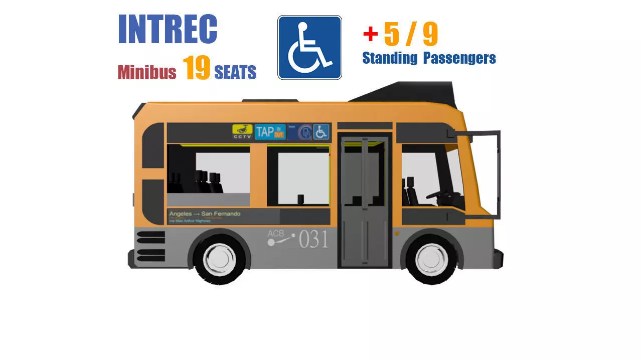 Minibus 19 seater with Wheelchair provision Low-poly 3D model_0