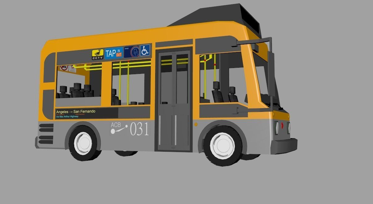 Minibus 19 seater with Wheelchair provision Low-poly 3D model_1